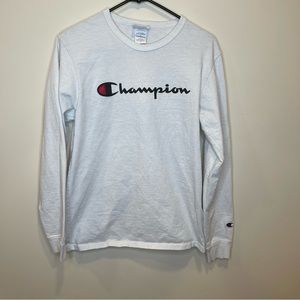 Champion Long Sleeve White logo T-Shirt